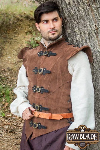 Diego Splitleather Jerkin - Brown