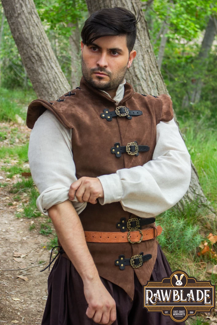 Diego Splitleather Jerkin - Brown