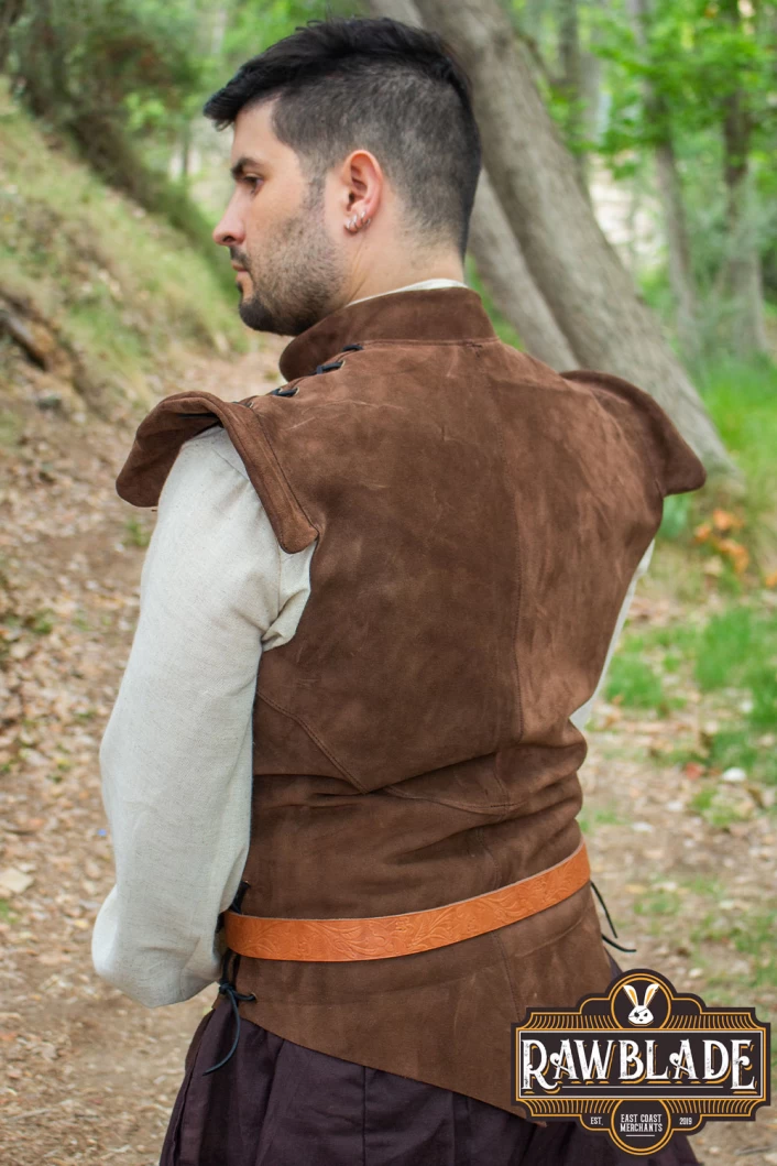 Diego Splitleather Jerkin - Brown