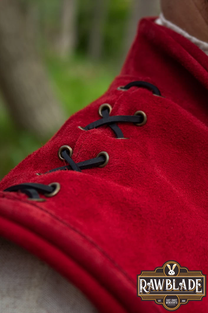 Diego Splitleather Jerkin - Red