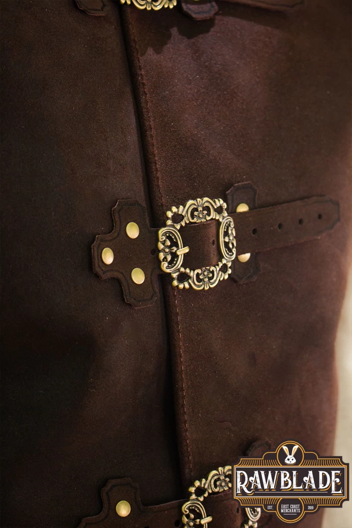 Diego Leather Jerkin - Brown