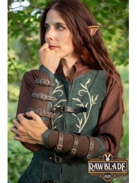 Morna Bracers - Brown/Green