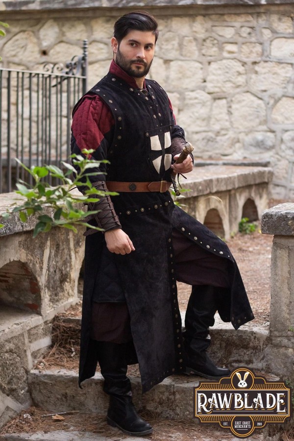 Mordred Leather Tabard - Nero
