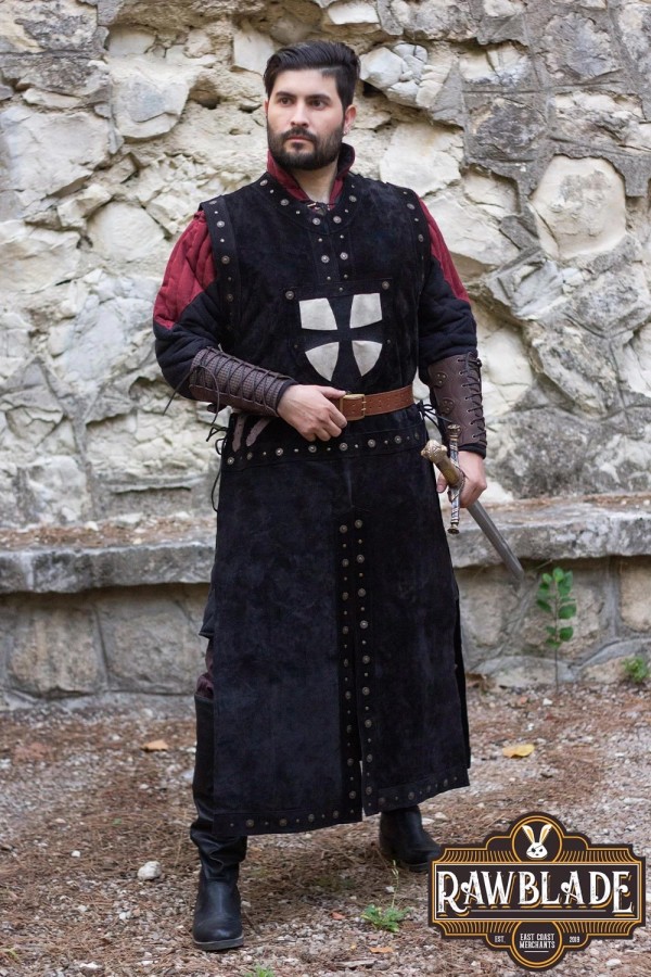 Skórzany tabard Mordred - czarny