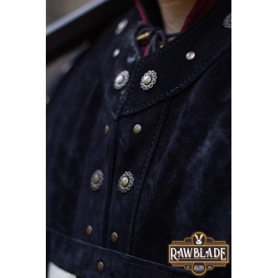 Tabard en cuir mordé - Noir