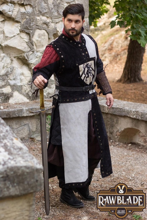 Mordred Leder Tabard - Schwarz / Grau