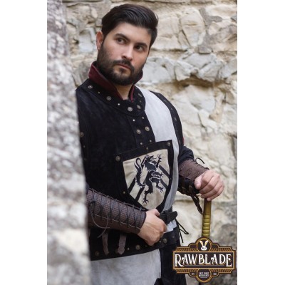 Mordred Leder Tabard - Schwarz / Grau
