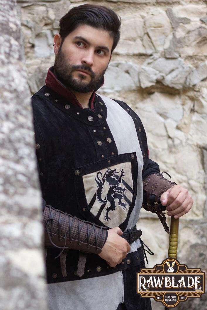 Mordred Leather Tabard - Black/Gray