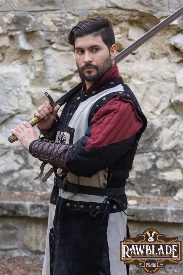 Mordred leren tabard - Zwart/Grijs