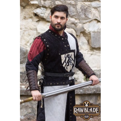 Mordred Leder Tabard - Schwarz / Grau