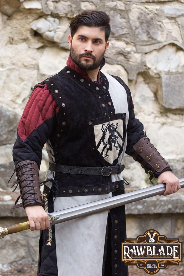 Mordred in pelle Tabard - Nero / Grigio