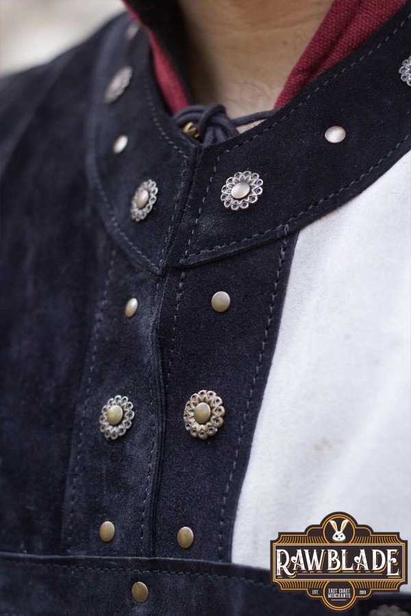 Mordred in pelle Tabard - Nero / Grigio