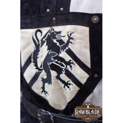 Tabard en cuir mordé - noir / gris