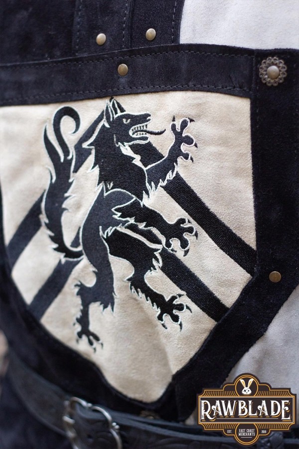 Mordred in pelle Tabard - Nero / Grigio