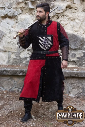 Mordred Leather Tabard - Black/Red