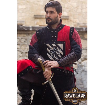 Mordred Leather Tabard - Black/Red