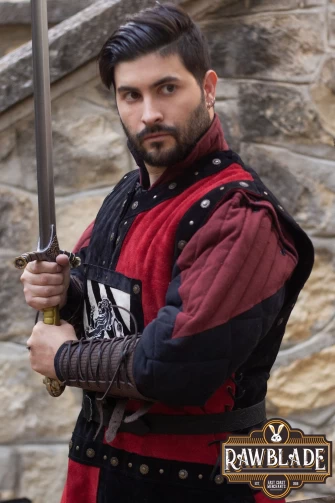 Mordred Leather Tabard - Black/Red