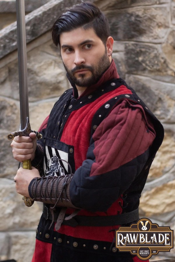 Mordred lädertabard - svart/röd