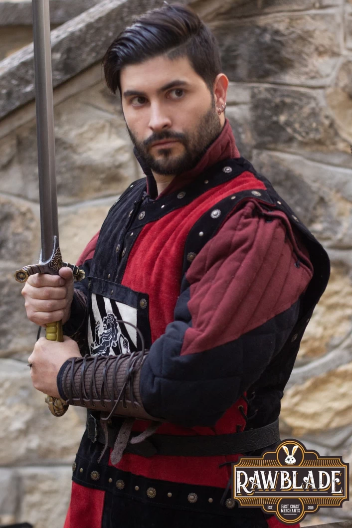 Mordred Leather Tabard - Black/Red