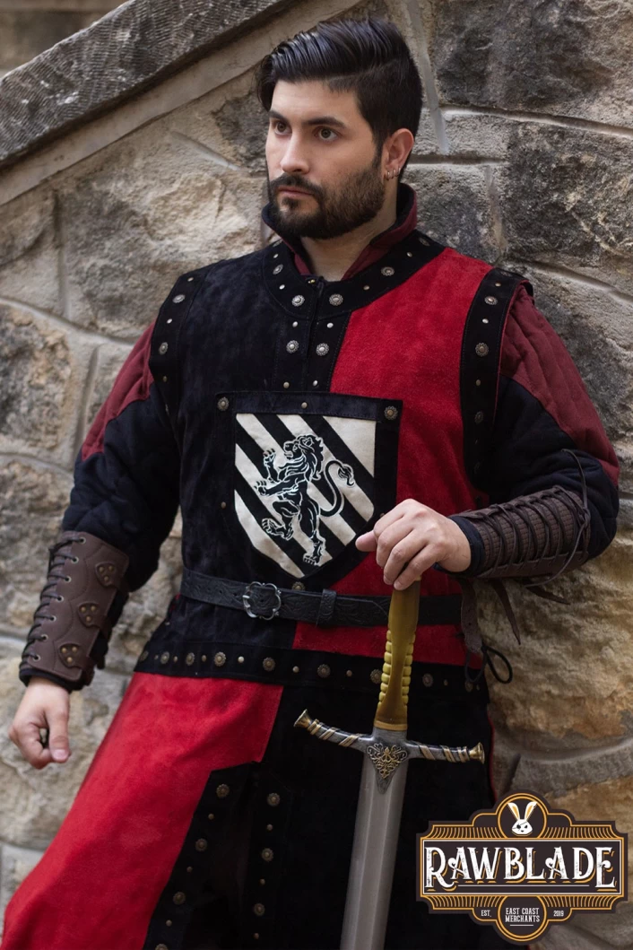 Mordred Leather Tabard - Black/Red