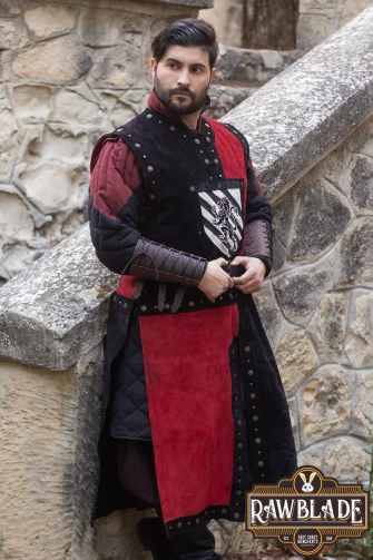 Mordred Leather Tabard - Black/Red