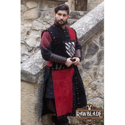 Mordred Leather Tabard - Black/Red