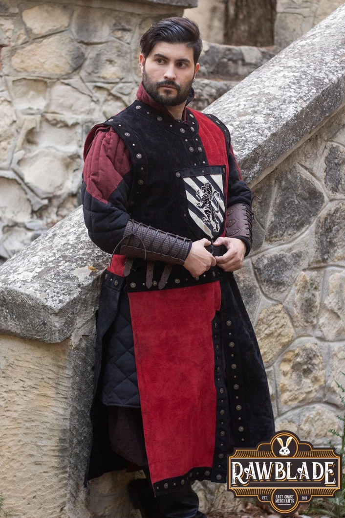 Mordred Leather Tabard - Black/Red