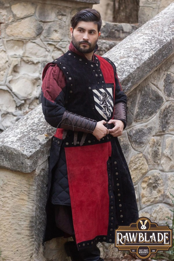Mordred Leather Tabard - Black/Red