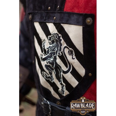 Mordred Leather Tabard - Black/Red