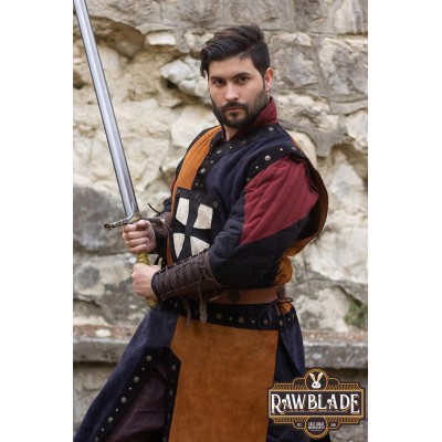 Mordred Leather Tabard - Brown/Blue