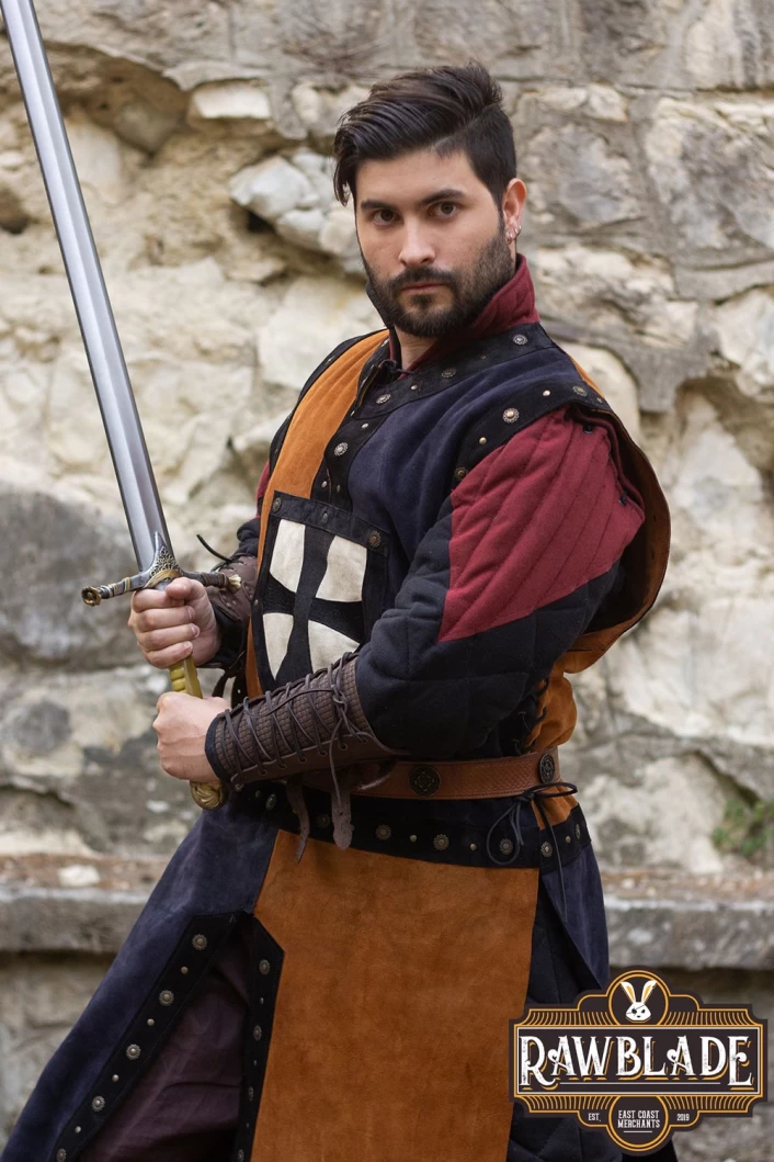 Mordred Leather Tabard - Brown/Blue