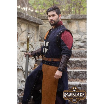 Mordred lädertabard - Brun/Blå