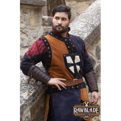 Mordred Leather Tabard - Brown/Blue