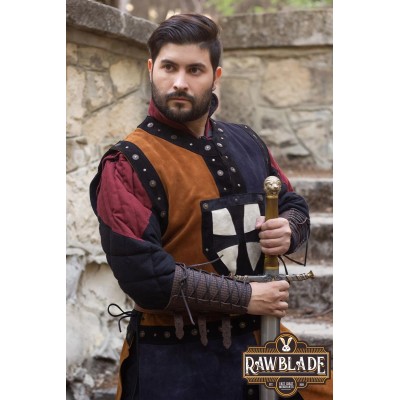 Mordred lädertabard - Brun/Blå