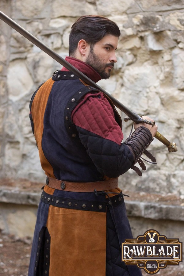Mordred lædertabard - brun/blå