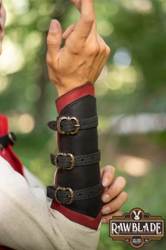 Morna Bracers - Black/Red