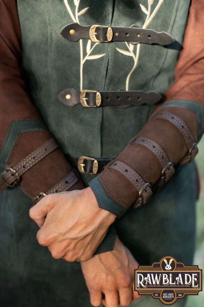 Morna Bracers - Brown/Green Morna Bracers - Brown/Green