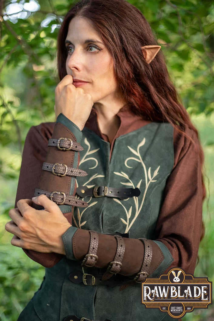 Morna Bracers - Brown/Green Morna Bracers - Brown/Green