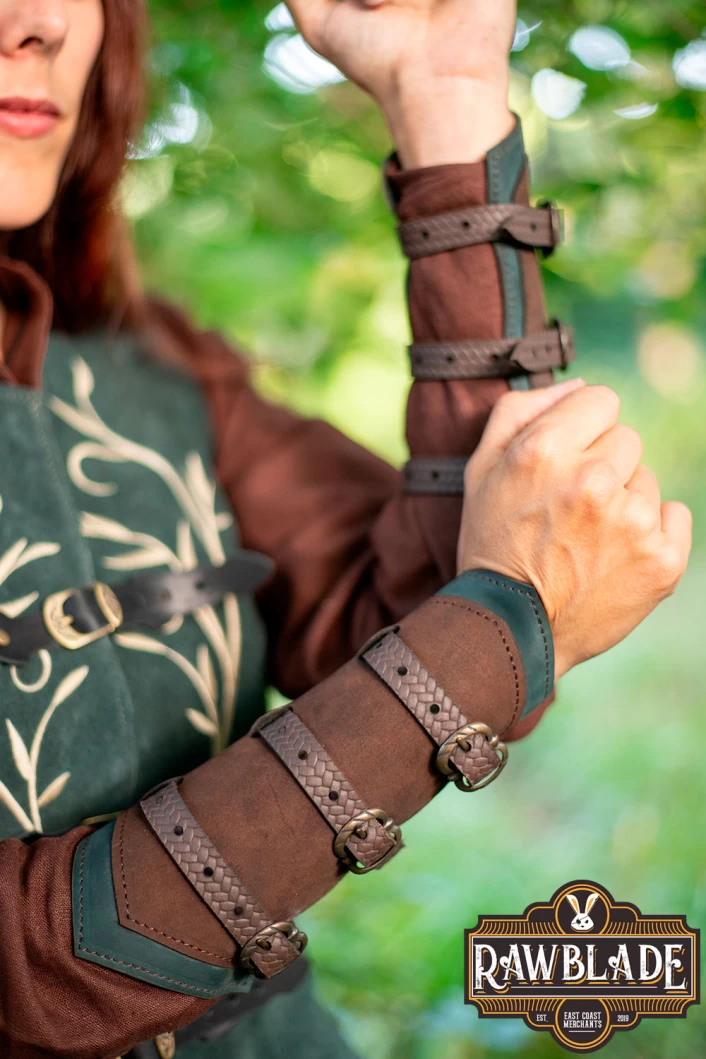 Morna Bracers - Brown/Green Morna Bracers - Brown/Green