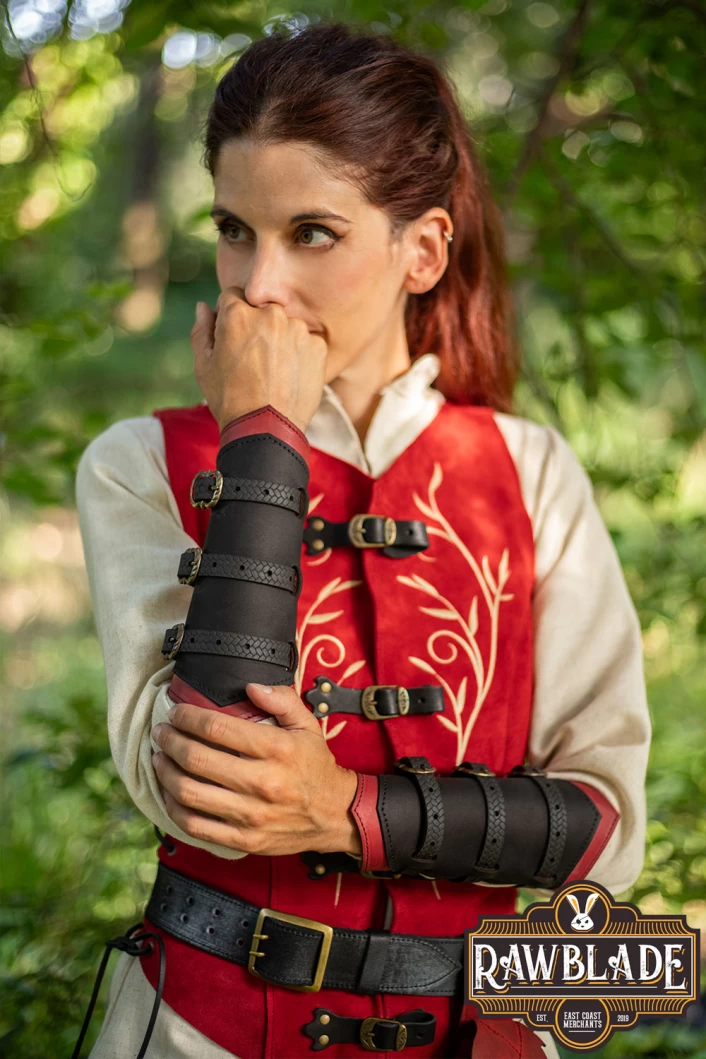 Morna Bracers - Black/Red Morna Bracers - Black/Red
